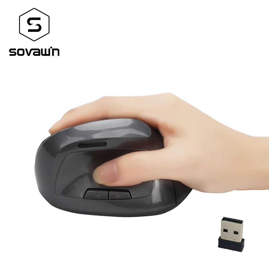 Sovawin 2 4G USB Беспроводная вертикальная мышка здоровый эргономичный оптическая