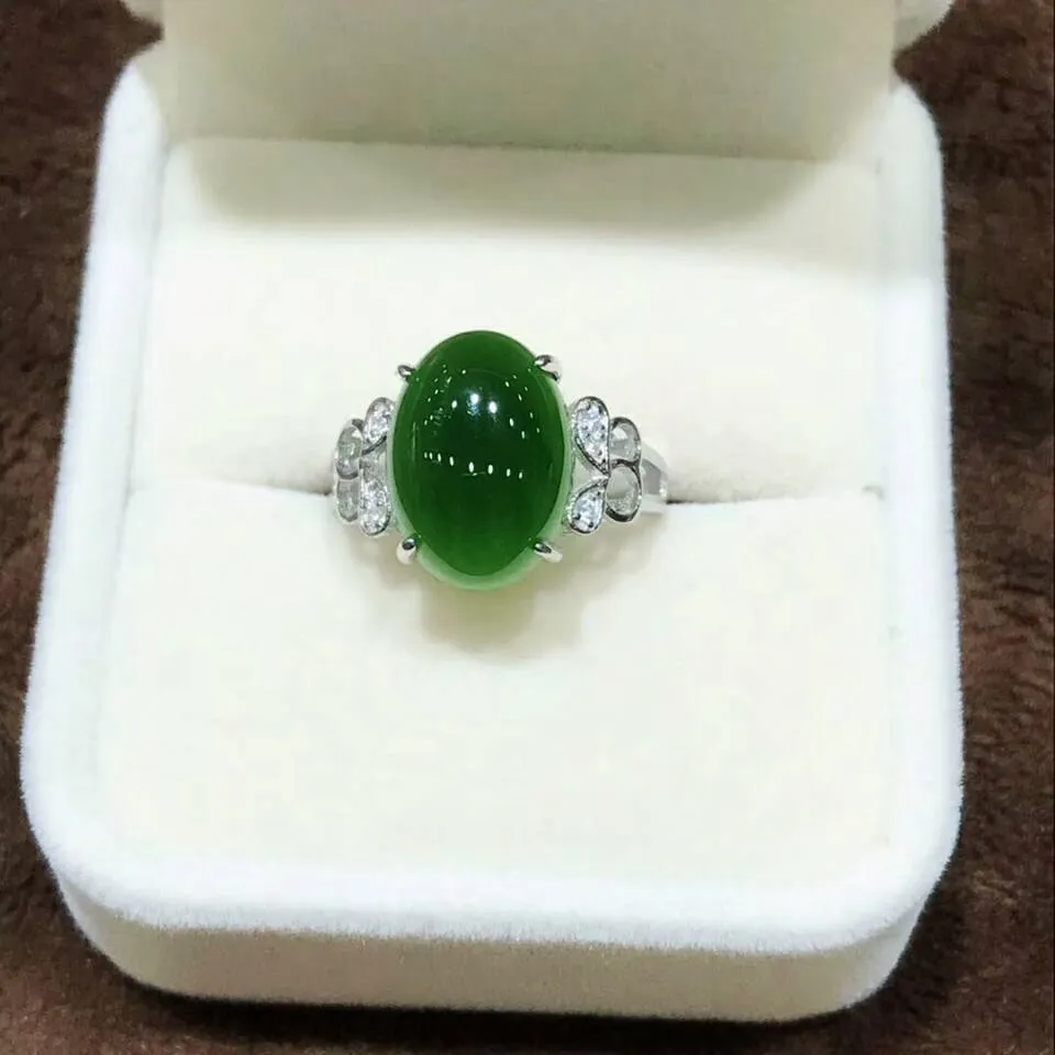 S925 Серебряный паркет и Hetian jade jasper шпинат зеленый кольцо jasper женские кольца