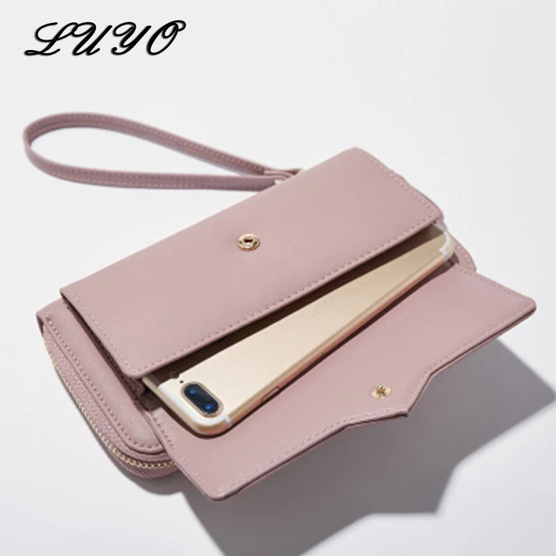 LUYO модный длинный женский кошелек клатч из искусственной кожи женские кошельки с