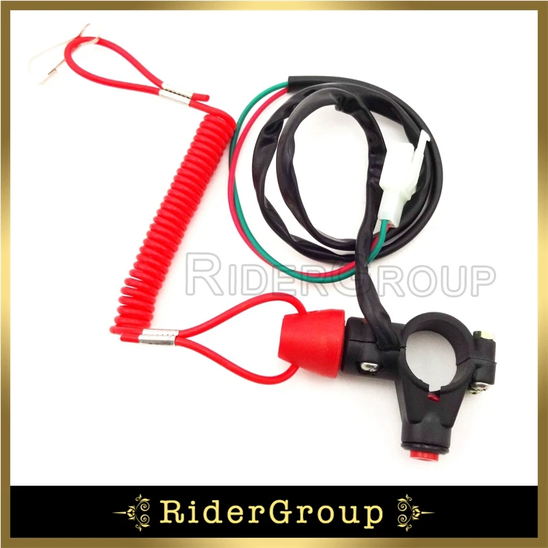 Red Tether Safety Engine Stop Kill Switch Push Button For Minimoto Dirt ATV Motorcycle Quads Pocket Bike Parts | Автомобили и