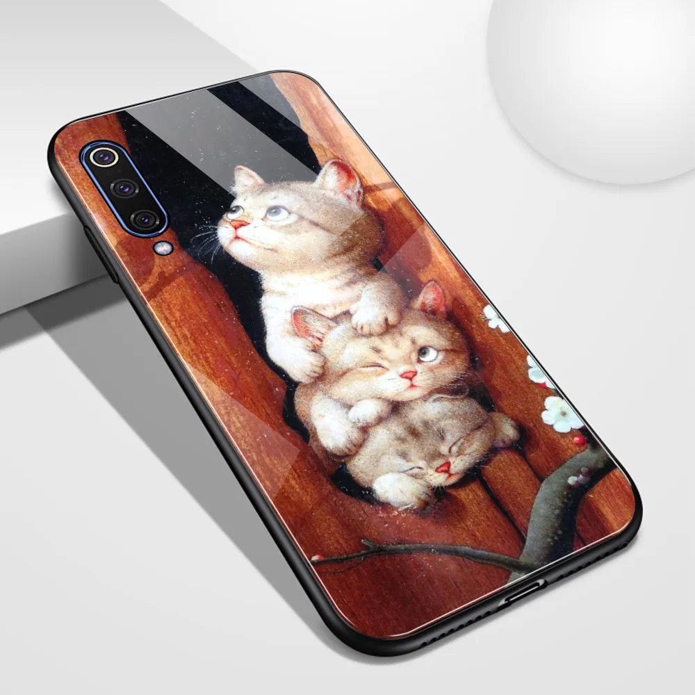 Чехол для xiaomi mi mix 3 стеклянная задняя крышка чехол с милым дизайном лисы Xiaomi 8 8se lite
