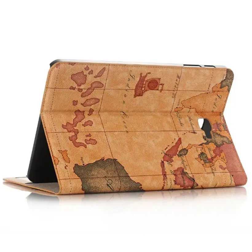 

Map pattern Leather Case For Samsung Galaxy Tab A A6 10.1 2016 T580 T585 SM-T580 T580N Case Cover Funda Tablet Flip Stand Shell