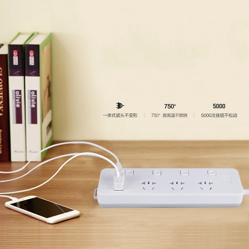 Умный домашний удлинитель питания с 3 USB портами 1 8 м/2 м/5 м шнур питания|Удлинители