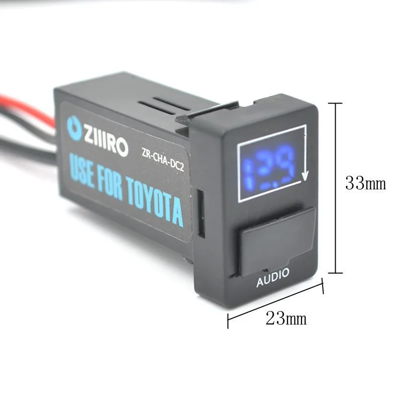 Автомобильный аудиоразъем USB-порт с адаптером напряжения ЖК-дисплей для TOYOTA Corolla