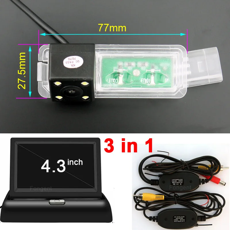 Для Volkswagen Golf 7 MK7 Passat CC Scirocco Lamando Автомобильный Обратный парковочный Беспроводной gps DVD DVR камера зеркальные мониторы - Название цвета: wireless monitor 4