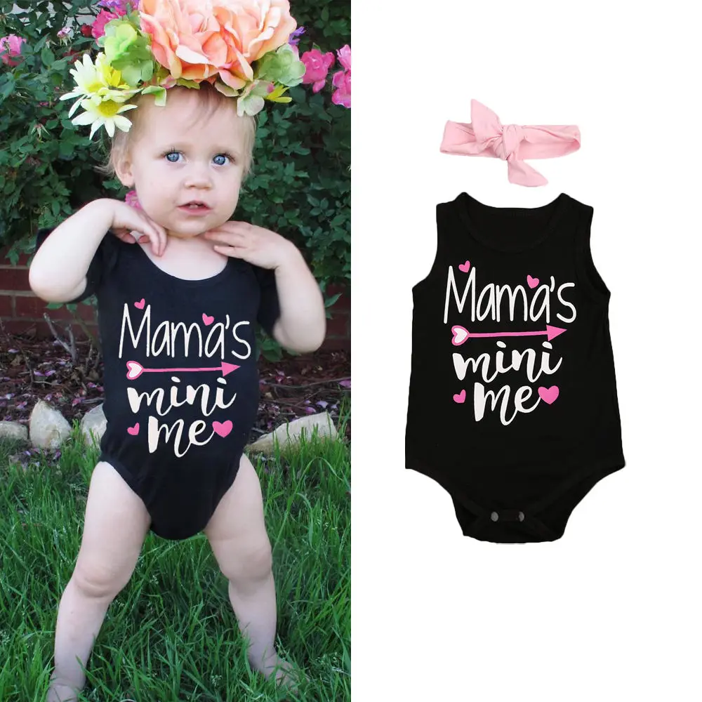 Pudcoco/боди для новорожденных девочек одежда с надисью Mamas Mini надписью Me и повязкой