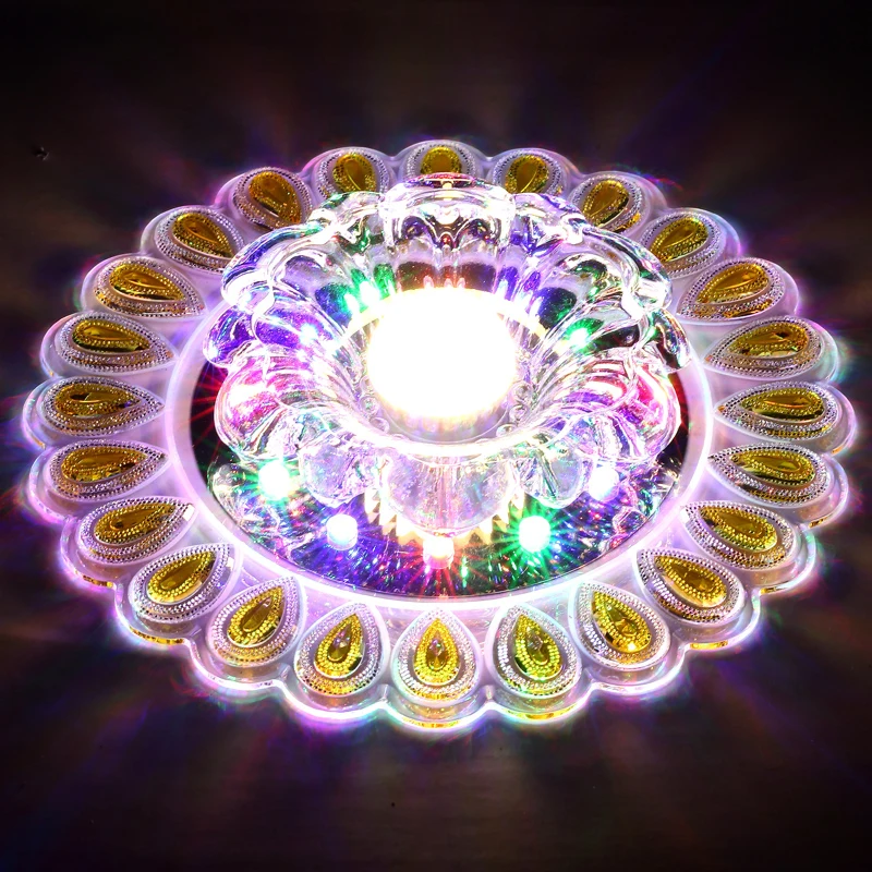 3 Вт Современный короткий хрустальный светильник светодиодный потолочный s