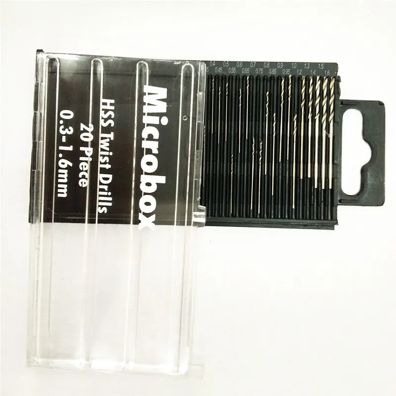 HSS 20Pcs/Set Twisted Drill Bit Mini drill bit High Speed Steel Micro 0.3mm-1.6mm Model Craft With Case Repair Parts TDZ149 | Инструменты