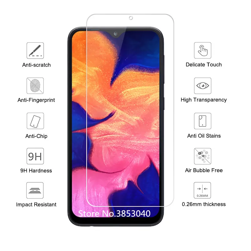 Закаленное стекло 9H 2.5D для SAMSUNG Galaxy A60 A70 A80 A90 2019 Защитная пленка экрана A10 A20 A30 A40 A50