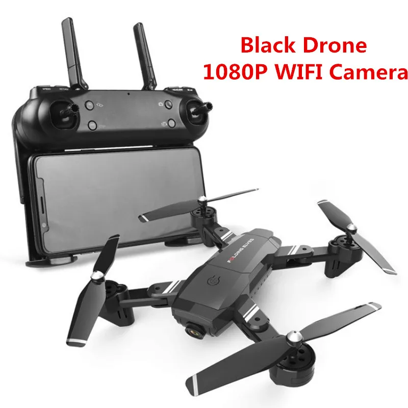 Black 1080P camera Профессиональный аэрофотосъемный Дрон с дистанционным управлением модель S6 2,4G 1080P оптический поток Follow Me двойная камера селфи Wi-Fi FPV RC Дрон - Цвет: Black 1080P camera