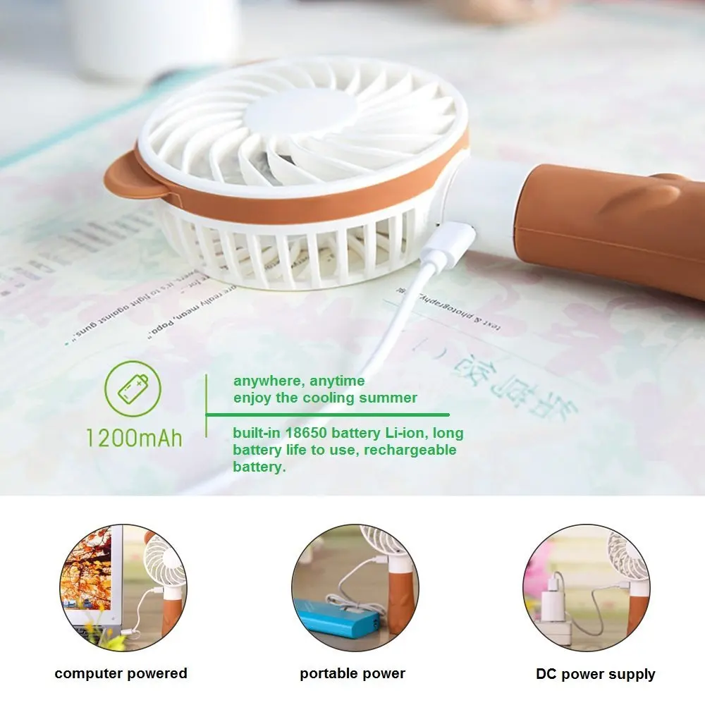 Мультфильм Креативный ручной вентилятор персональный Электрический
