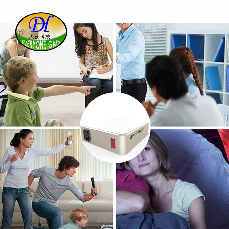 Все получат портативный умный проектор DLP Батарея Android WiFi Pantall Full HD Projetor Сенсорный