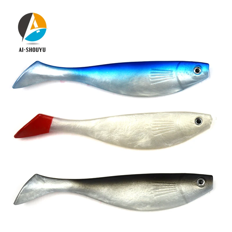 AI-SHOUYU 3pcs New T Tail Soft Fishing Lure Shad 10cm 12g Plastic Bass Lures Swimbait For Pike Zander | Спорт и развлечения