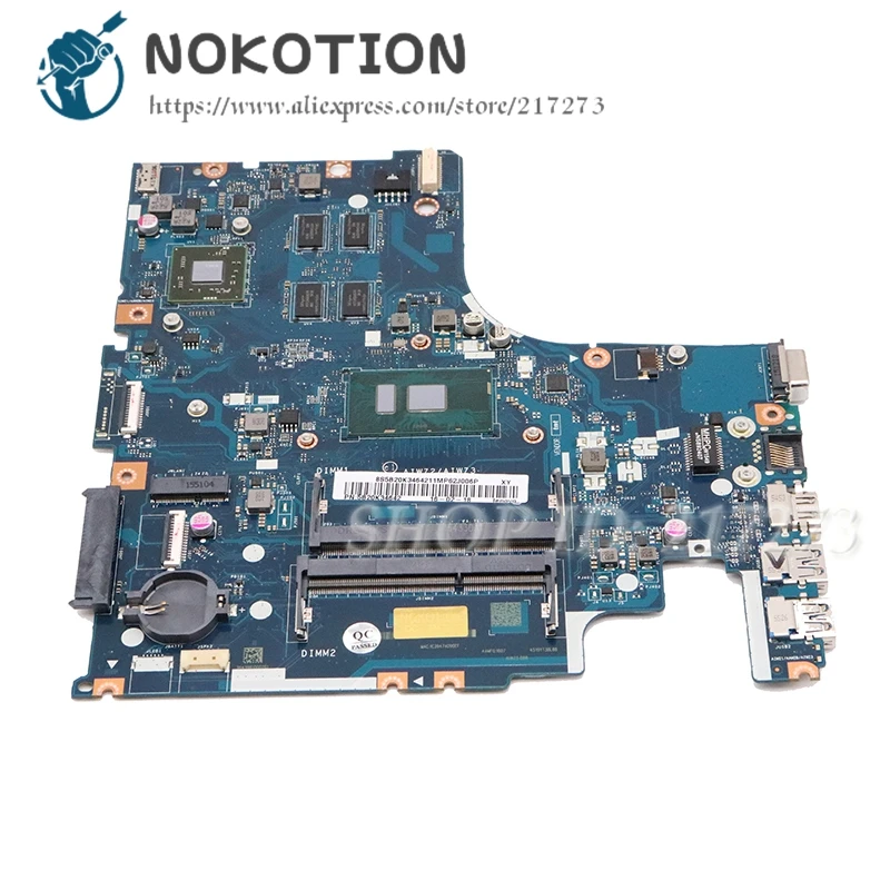 

Материнская плата NOKOTION для ноутбука Lenovo 500-15ISK SR2EZ I7-6500U Radeon R7 M360 CPU AIWZ2 AIWZ3 LA-C851P 5B20K34642