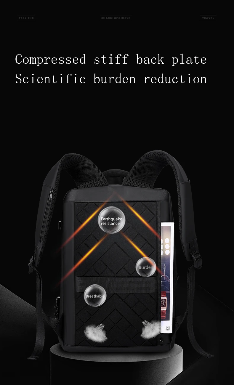 ROWE мужской рюкзак Многофункциональный USB 15 дюймов ноутбук Mochila модный бизнес большой емкости TSA замок Противоугонный дорожный рюкзак для мужчин