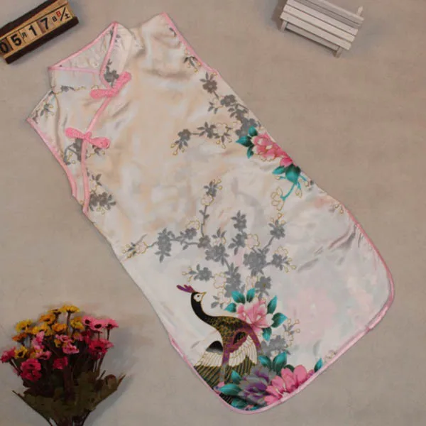 Классическое китайское платье в стиле ретро для маленьких девочек с цветочным