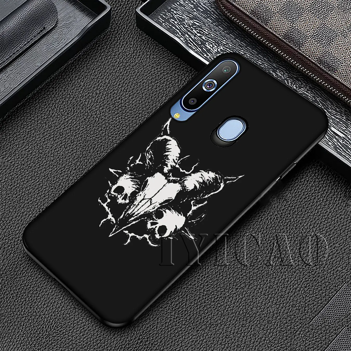 IYICAO Satanic Skull Soft Silicone Case for Samsung Galaxy A70 A60 A50 A40 A30 A20 A10 A50S A40S A30S A20E A10S Black Cover |