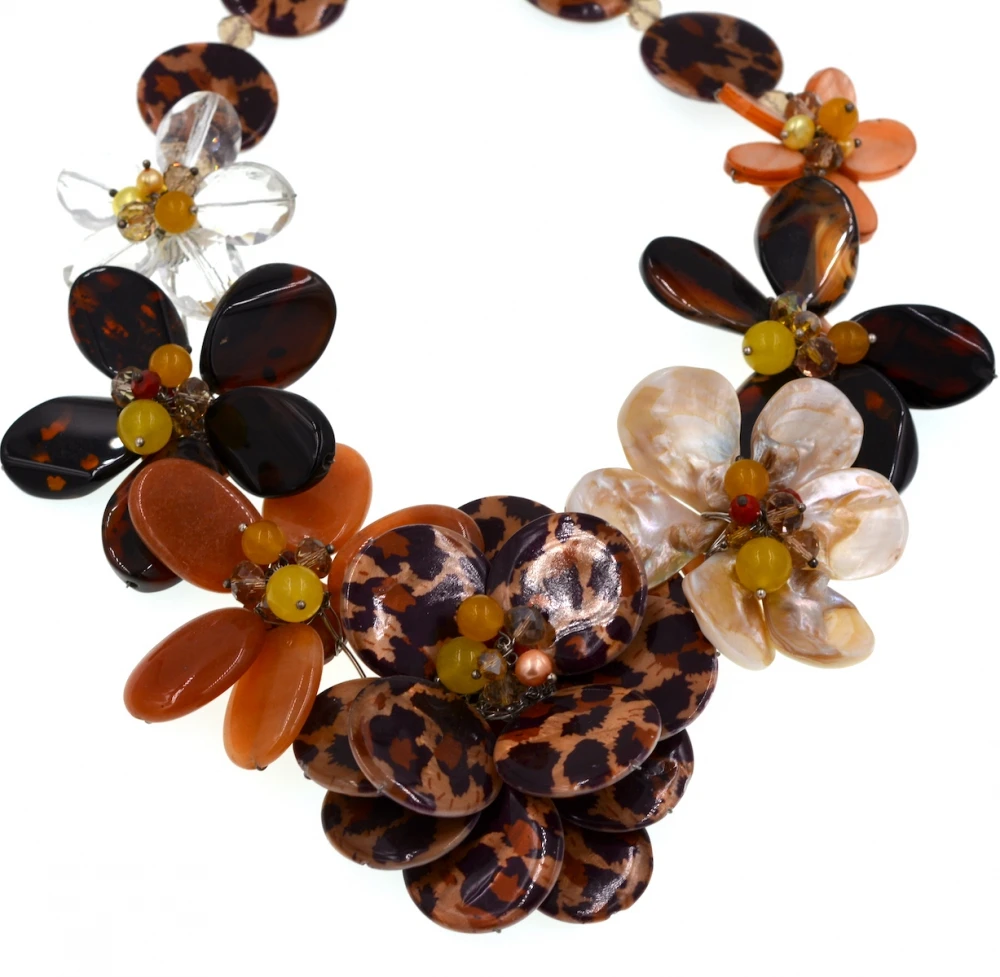 Эксклюзивные ожерелья Чокеры с леопардовым принтом из швабры и ракушек