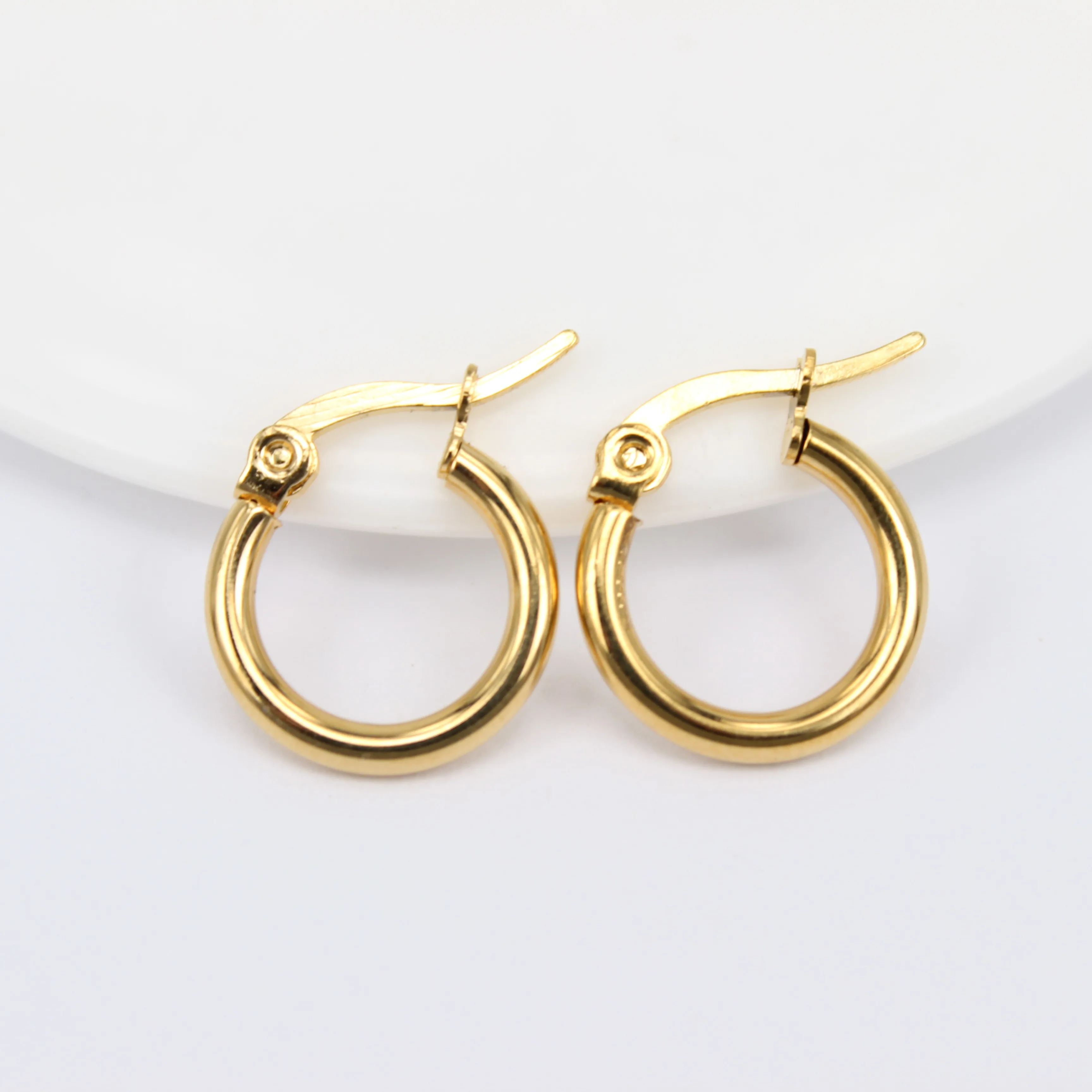 gold color 10mm MGUB популярные серьги 10 мм-100 мм выбор(золото/серебро/розовое золото цвет) для женщин маленькие преувеличенные серьги - Окраска металла: gold color 10mm