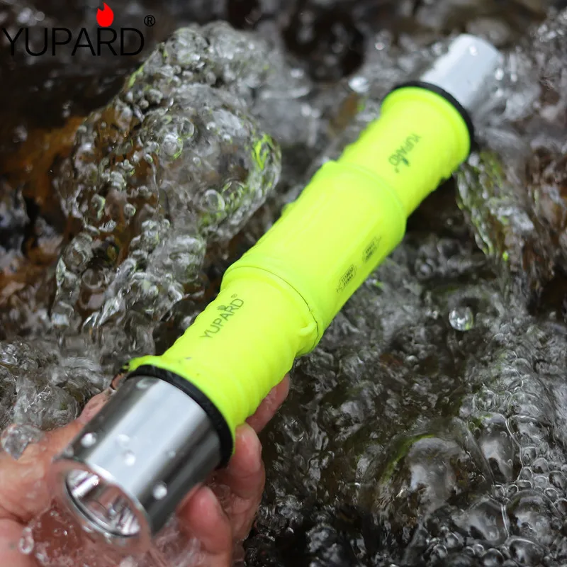 

YUPARD Q5 LED diving Underwater diver Waterproof white yellow light double head Flashlight Torch lamp outdoor camping torch
