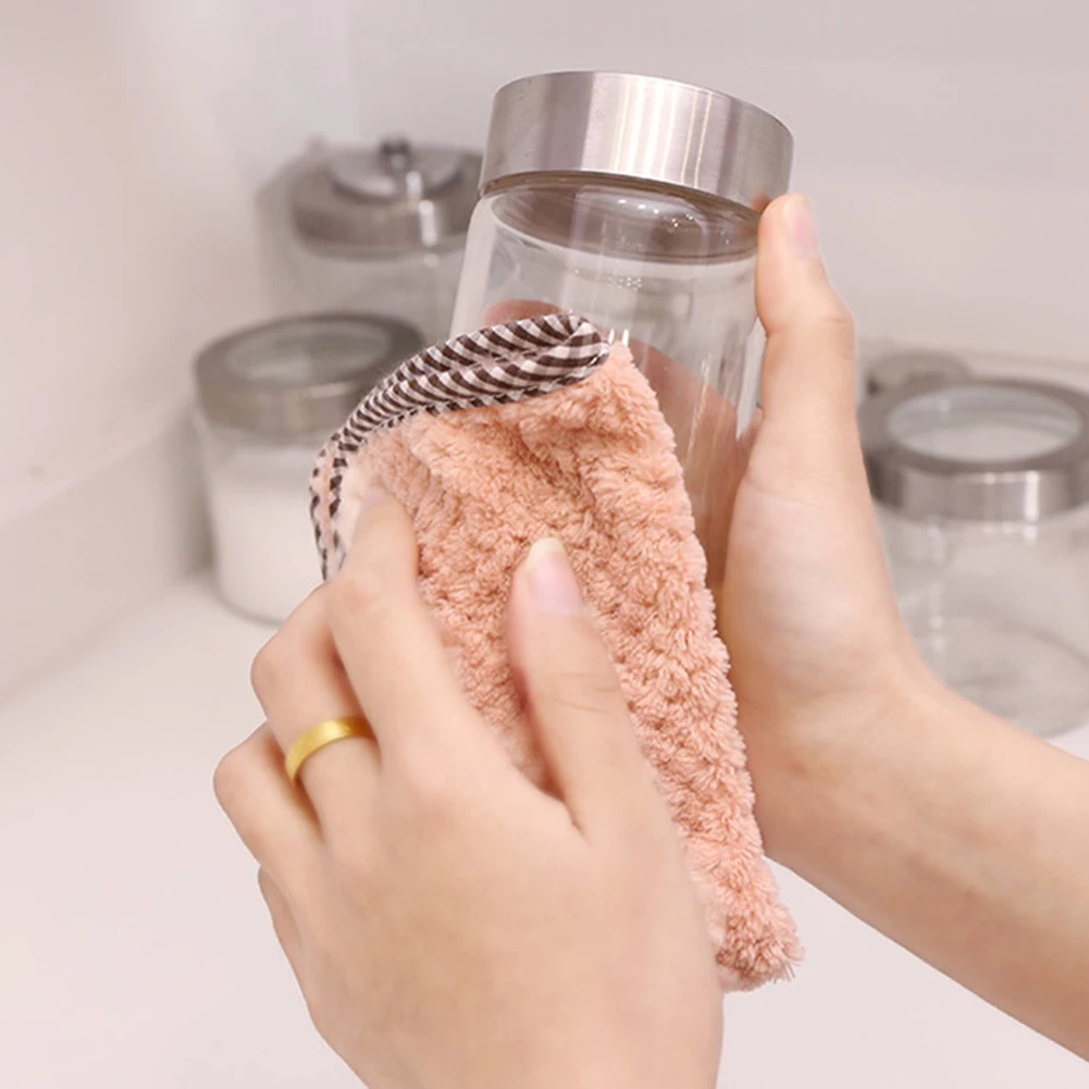 Кухонные салфетки для мытья посуды из кораллового флиса мягкие губки тряпичная