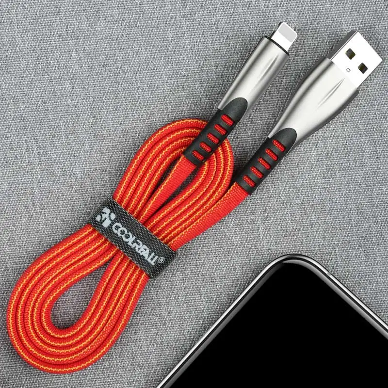 Coolreall 2.4A USB кабель для iPhone Xs Max Xr X 8 7 6 6s plus 5 5S iPad кабели для быстрой зарядки кабель для зарядки мобильного телефона - Цвет: Красный