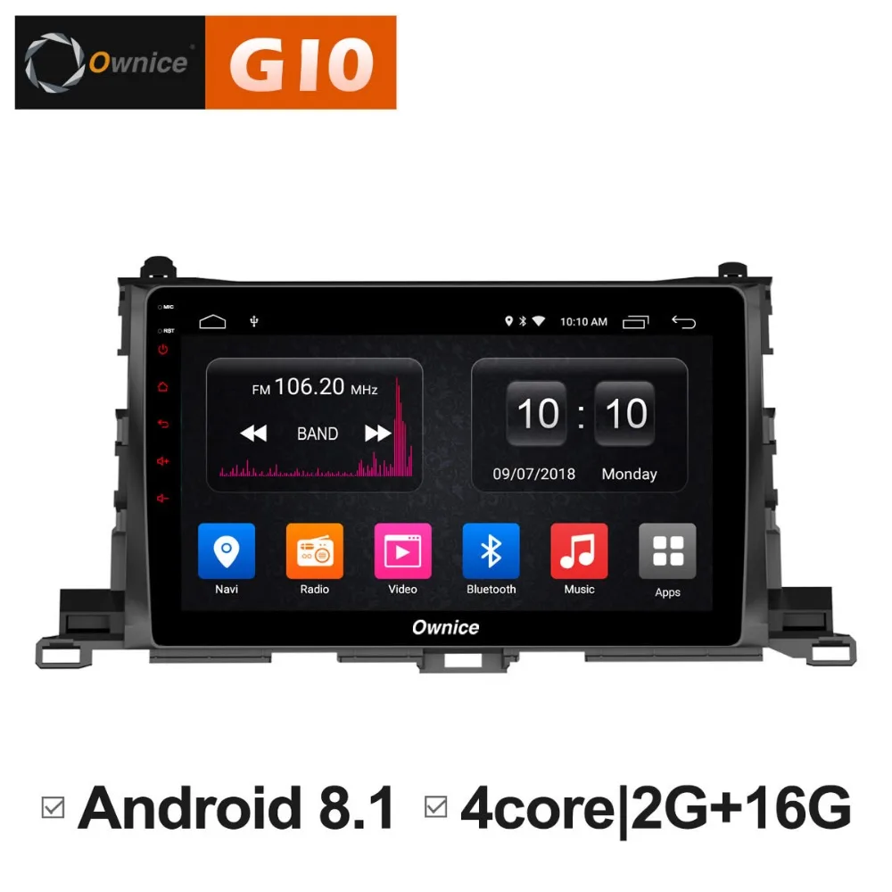 HD 10 1 дюймов Android 8 четырехъядерный 2 ГБ ОЗУ + 16 Гб ПЗУ автомобильный DVD плеер для Toyota