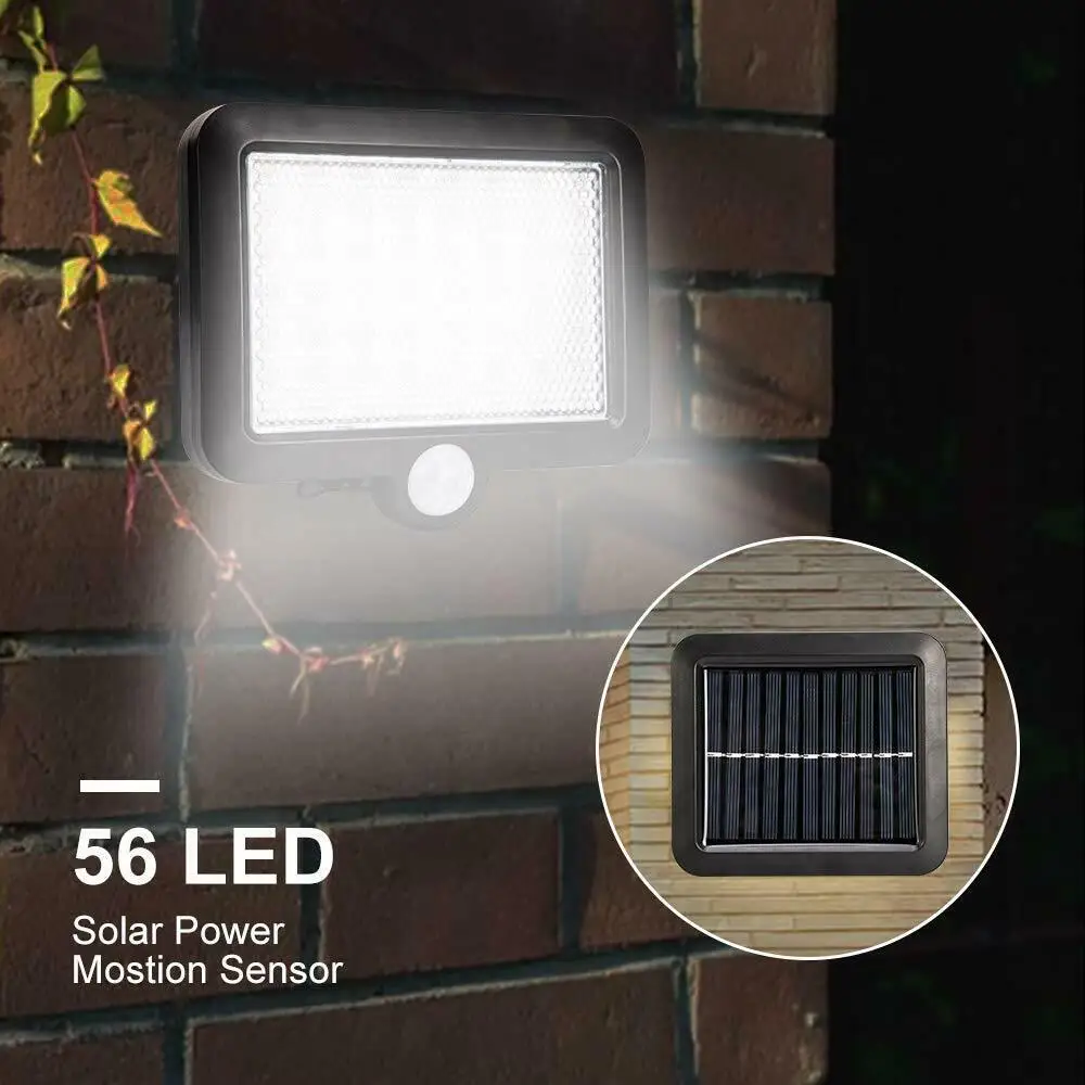 56leds Солнечный наружный Настенный светильник водонепроницаемый PIR датчик