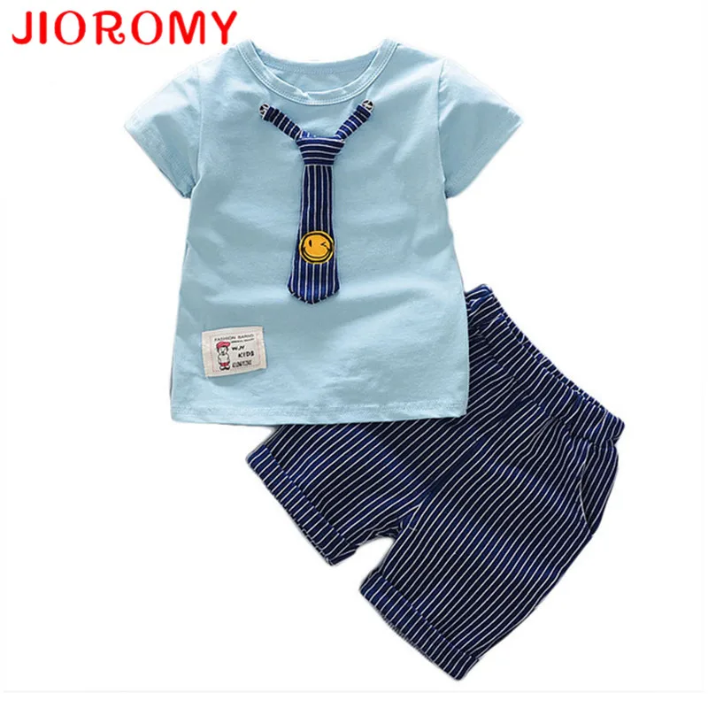 JIOROMY Новинка лета 2019 комплект для маленьких мальчиков футболка с короткими