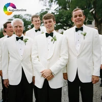 ivory men suits for wedding bridegroom groomsmen custom slim fit casual prom groom tuxedo best man blazer mens suits with pants