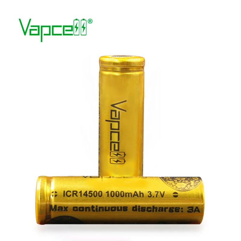 Аккумулятор Vapcell 14500 2 шт. батарея 1000 мАч 3 А ICR14500 для фонариков небольшие