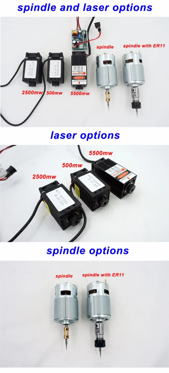 DIY разобранный лазерный мини фрезерный и сверлильный станок 24X18cm 2500 мвт PCB