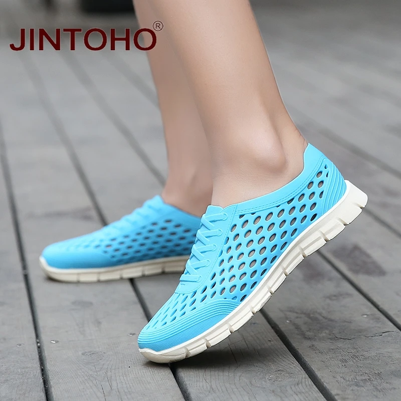 Мужские дышащие туфли jintoho летняя пляжная обувь высокого качества недорогая