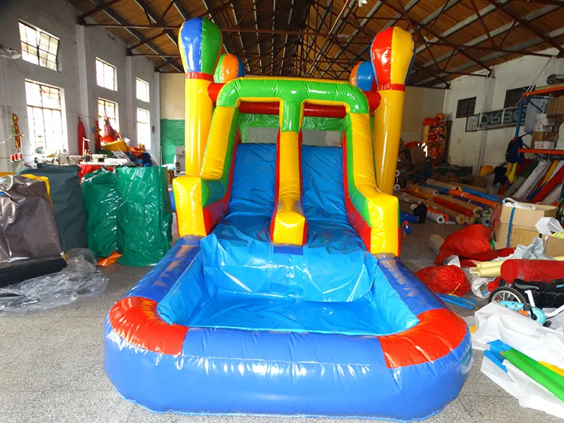 ПВХ Коммерческая надувная водная горка комбо надувной батут дом бассейн для