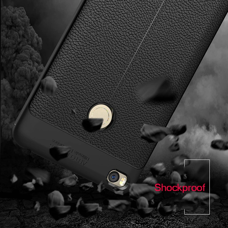 Leather texture Soft TPU Case For Xiaomi Mi Max 2 Shockproof Silicone back cover MAX2 Cases |