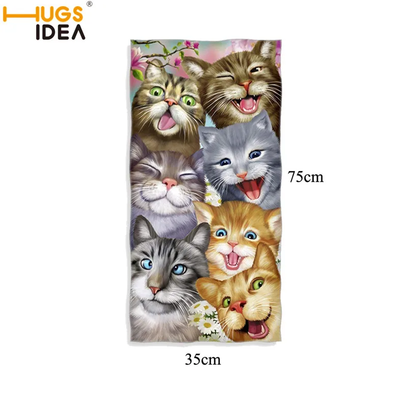 L4224Z30 HUGSIDEA забавный кот Selfie Print 2 шт./компл. Наборы полотенец плюшевое банное полотенце для лица быстросохнущее мягкое полотенце s Взрослый Детский абсорбирующий - Цвет: L4224Z30