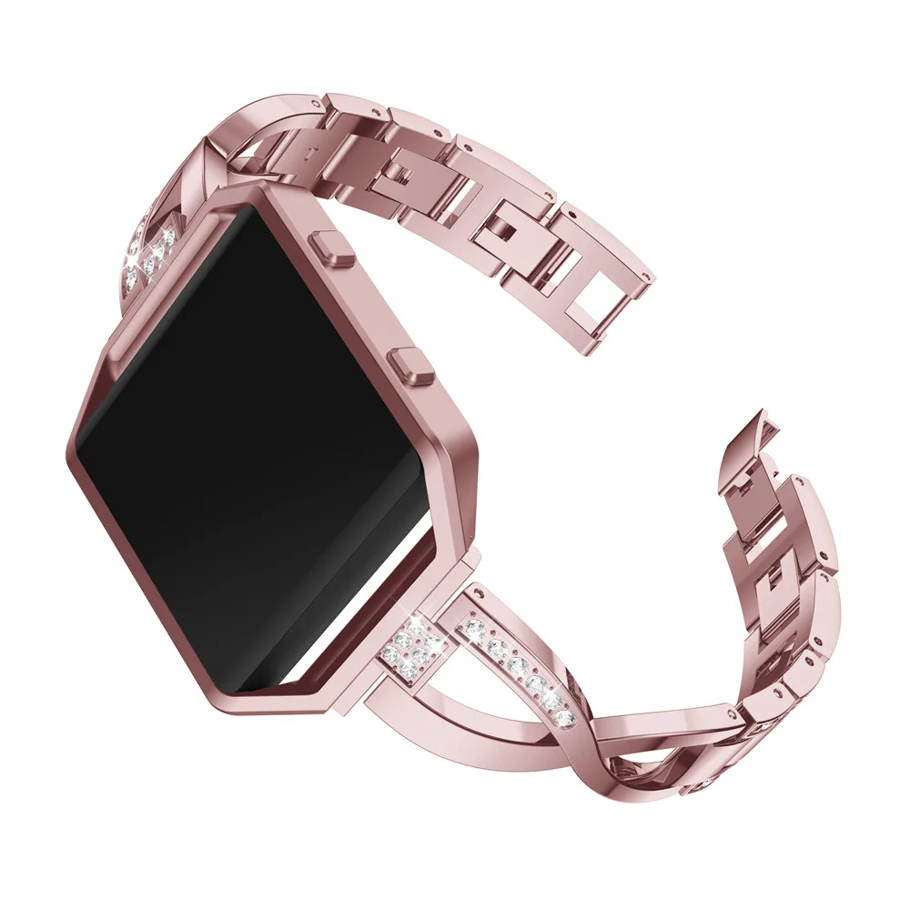 Хрустальный металлический ремешок для Fitbit Blaze Смарт-часы ремешок для Fitbit Blaze браслет со стразами из нержавеющей стали