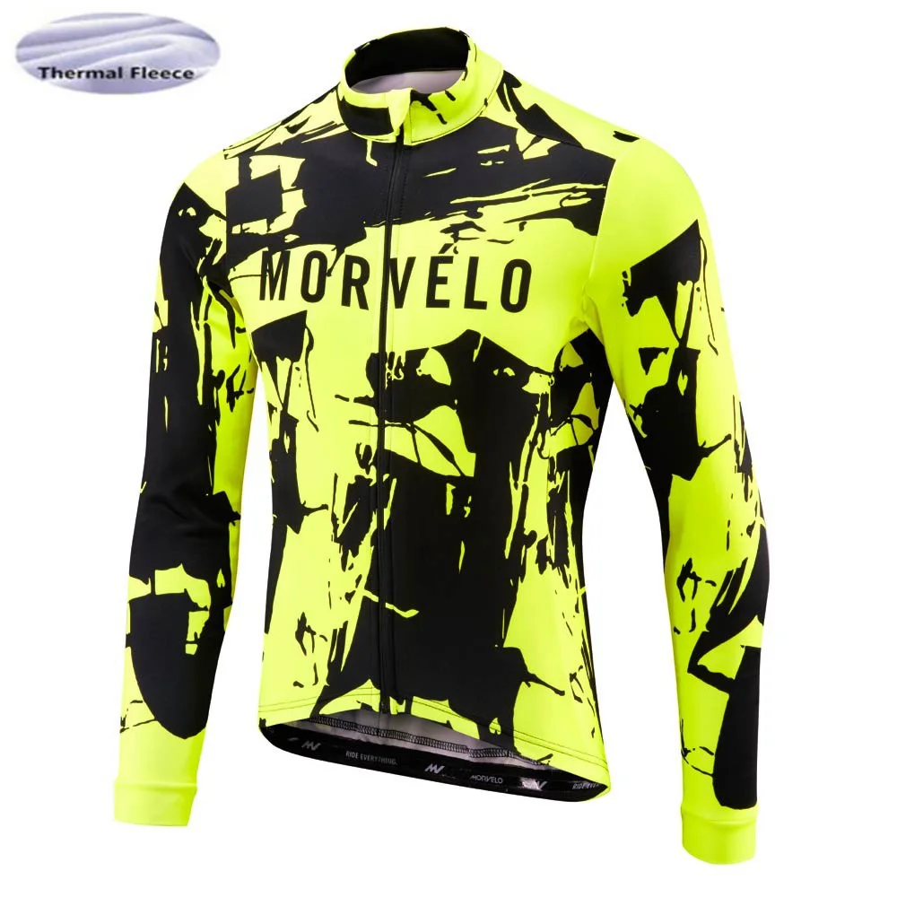 Morvelo, Зимняя Теплая Флисовая Мужская велосипедная футболка с длинным рукавом, одежда для велоспорта, профессиональная команда, для улицы, для горной дороги, велосипедный Триатлон - Цвет: 7