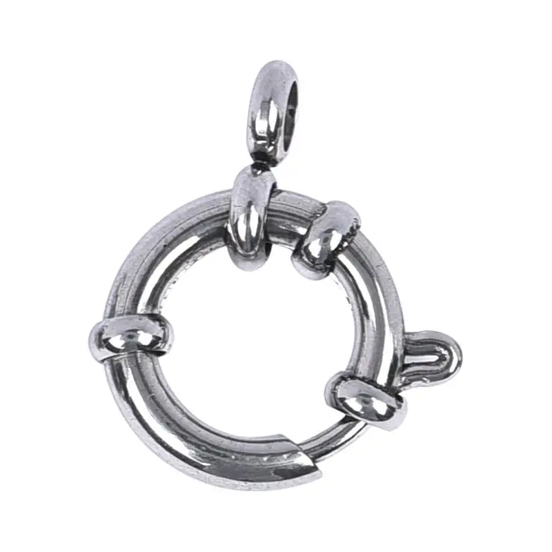 5pcs/Lot Round Ring Spring Clasp Stainless Steel Jewelry Making Necklace Bracelet Clasp Connector Jewelry Findings Accessories - Цвет: 14x19mm