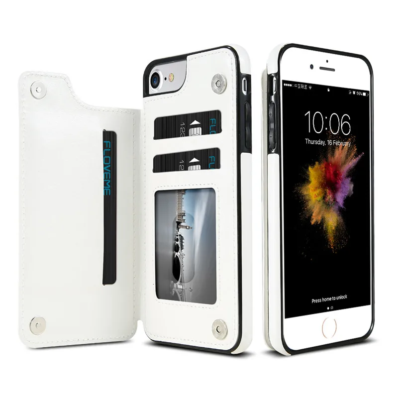 KISSCASE чехол на айфон 11 max pro m Кошелек для iPhone 6 6s7 8 Plus XS Max Shell Ретро флип кожаный чехол для iPhone 5S 5 SE X 10 XR Cover Capa чехол на айфон 5s 5 se чехол на айфон 7 8 plus чехлы на айфон X XS Max XR - Цвет: White