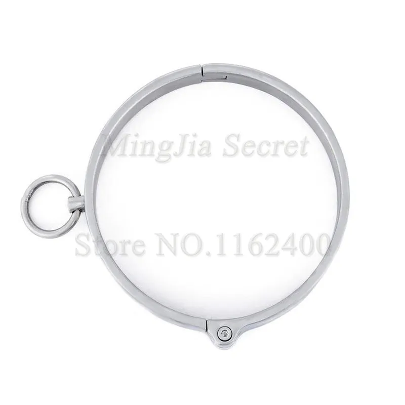 Ошейник на шею из нержавеющей стали с замком фетиш раб БДСМ ограничители кольцо