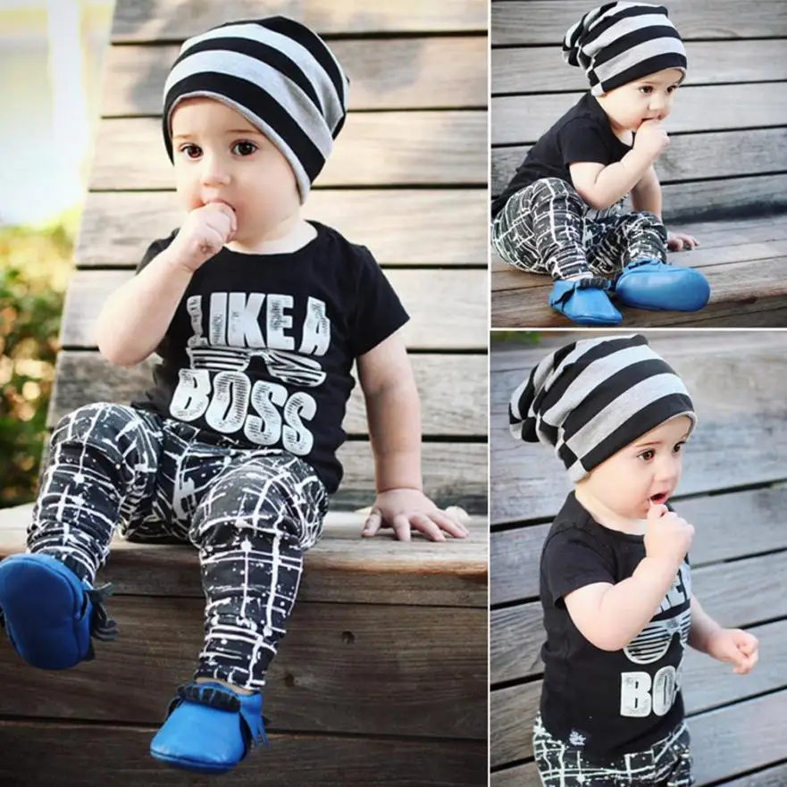2PCS Toddler Kids Infant Baby Boy Letter T shirt Tops Pants Outfits Clothes Set Cute Brand new drop shipping August 8 | Детская одежда