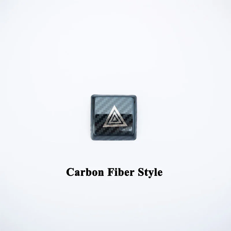 Carbon Fiber Style 1 шт. SEEYULE Предупреждение предупреждение об опасности переключатель вспышки украшение Аварийная Кнопка крышка наклейка Аксессуары для Toyota Camry - Название цвета: Carbon Fiber Style