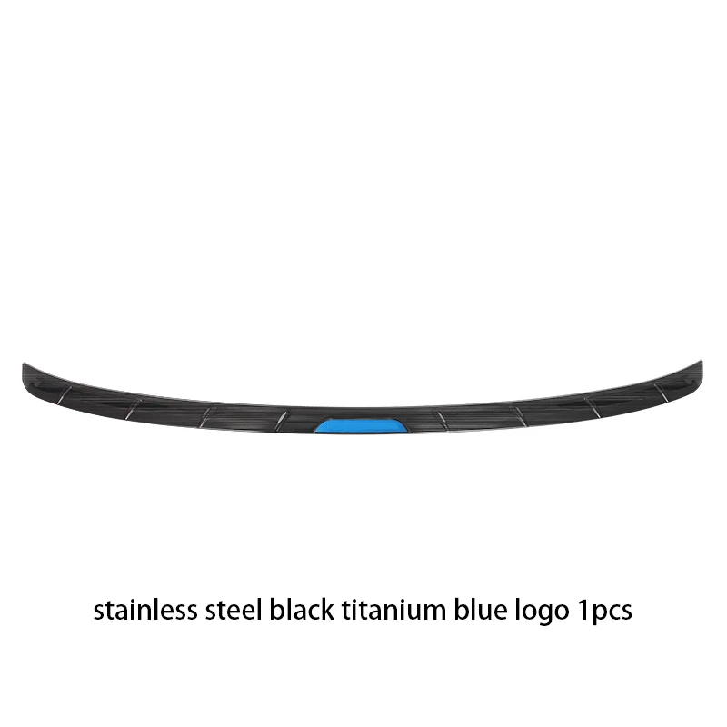 steel blue logo 1pcs Задняя защитная накладка модифицированный шлейф коробка багажник пластина двери отделка полосы для Lexus NX200 NX300 200 T 300 H - Цвет: steel blue logo 1pcs
