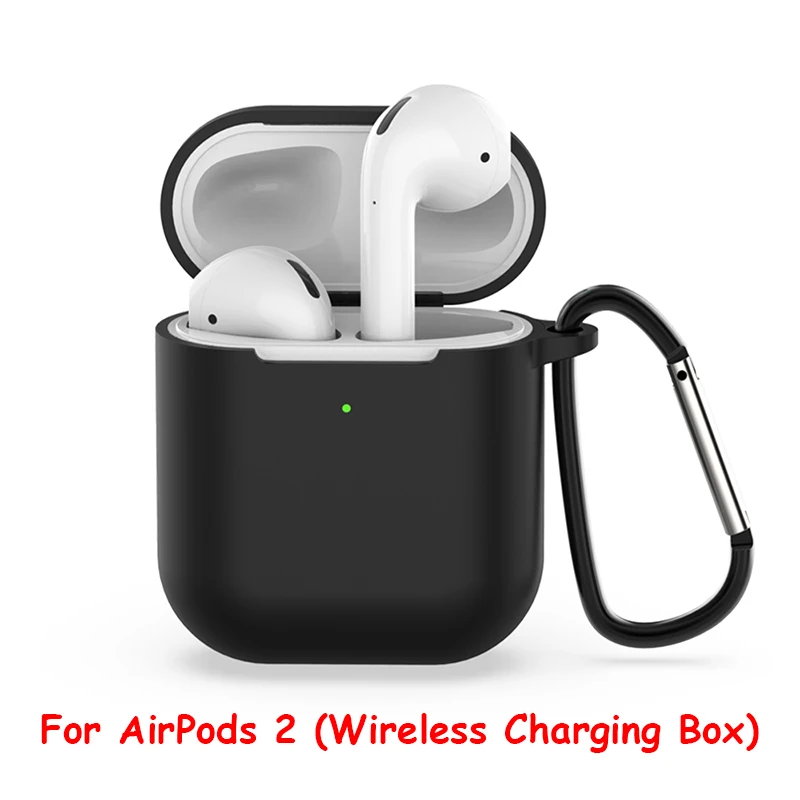 01 Новинка, чехол для наушников Airpods 2, чехол для Airpods 2, силиконовый чехол s, тонкий чехол для Air Pods 2, Противоударная зарядная коробка с крюком - Цвет: 01