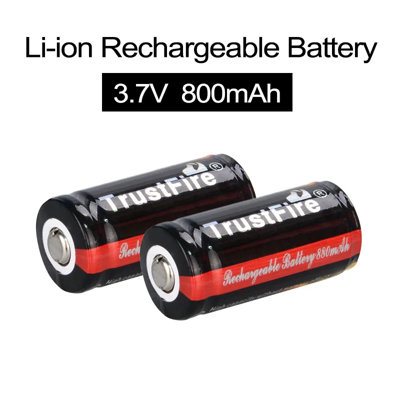 2 шт./лот 3 7 V 880mAh 16340 CR123A батарея высокой емкости литий ионная литиевая для