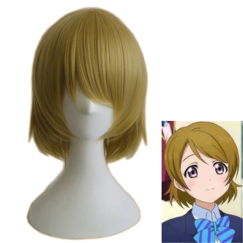 Люблю жить! Короткий термостойкий парик из аниме LoveLive Koizumi Hanayo смешанный зеленый +