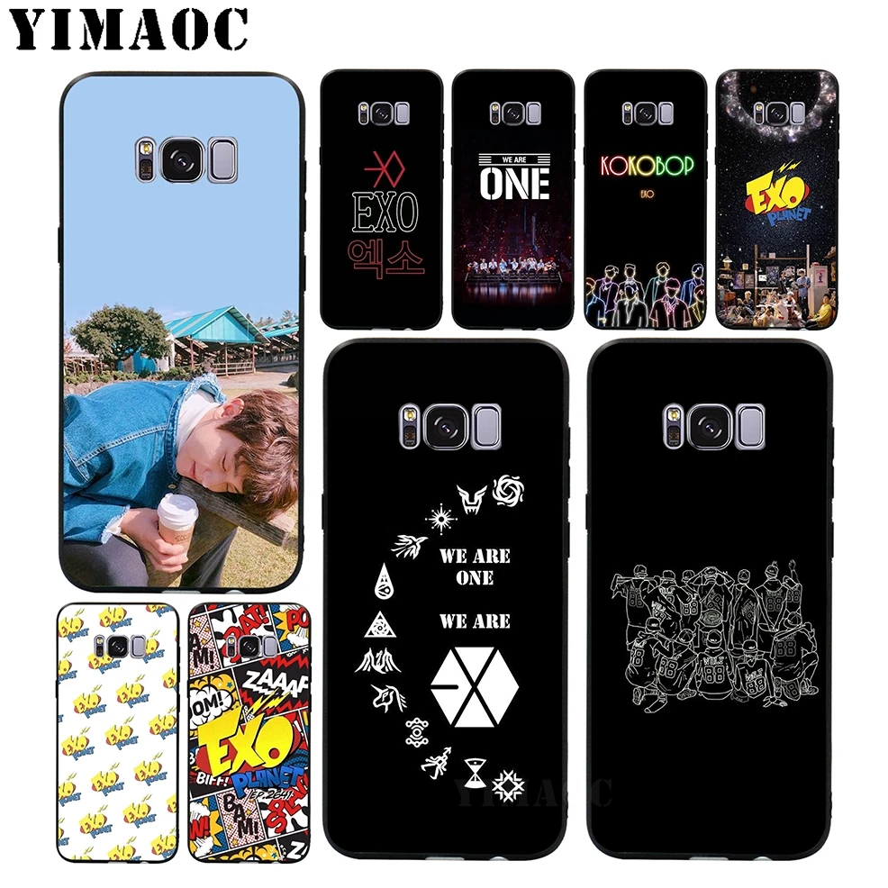 YIMAOC Exo Bands K Pop Soft Silicone Case for Samsung Galaxy A3 A5 A6 Plus 2017 2016 S6 S7 Edge S8 S9 &amp Note 8 9 |