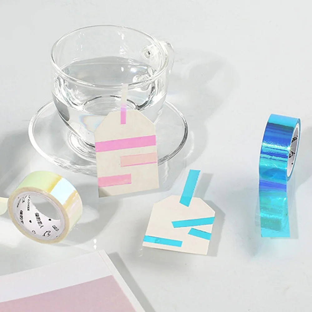 Красочные блестящие декоративные Радуга Washi лента DIY Скрапбукинг малярный скотч