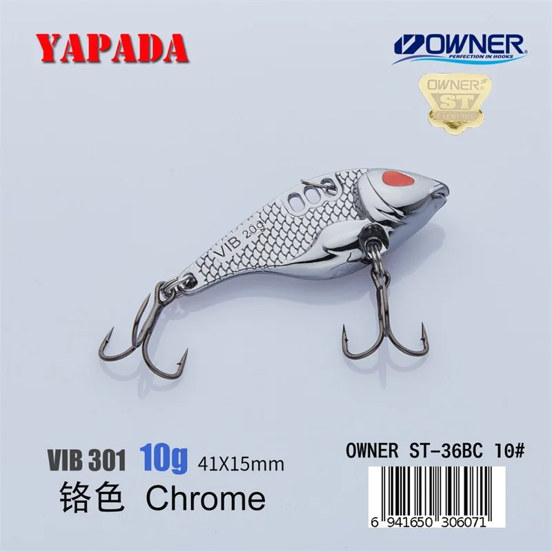 YAPADA VIB 301 Tycoon 10 г/15 г владелец тройной крючок 41-47 мм перо многоцветный цинковый сплав металл VIB рыболовные приманки - Цвет: Chrome 10g